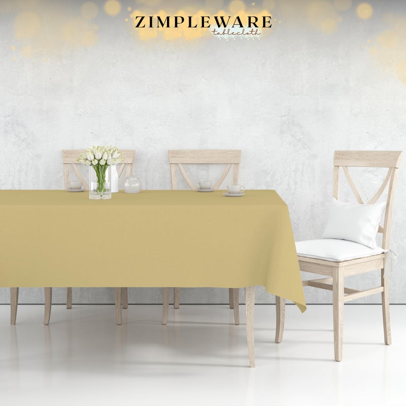 ZIMPLEWARE Premium Beige Plastic Table Cloth Disposable (6 Pk) Plastic Tablecloths for Rectangle Tables (54in x 108in) Party Table Cloths Disposable for 6ft to 8ft Rectangle Tables - Image 4